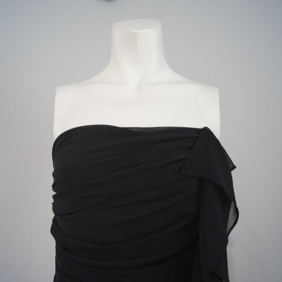 Torn By Ronny Kobo Strapless Dress Bustier Size Small Side Ruffles - Picture 2 of 10